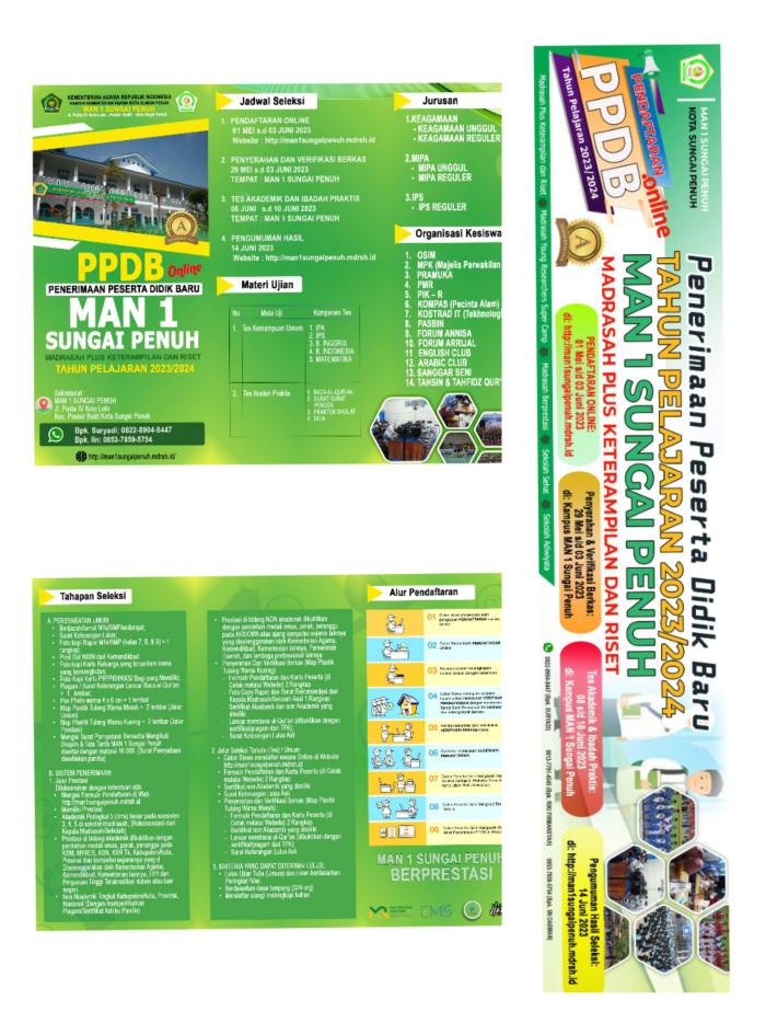 TELAH DIBUKA PENDAFTARAN PENERIMAAN PESERTA DIDIK BARU TAHUN PELAJARAN 2023/2024 MAN 1 SUNGAI PENUH