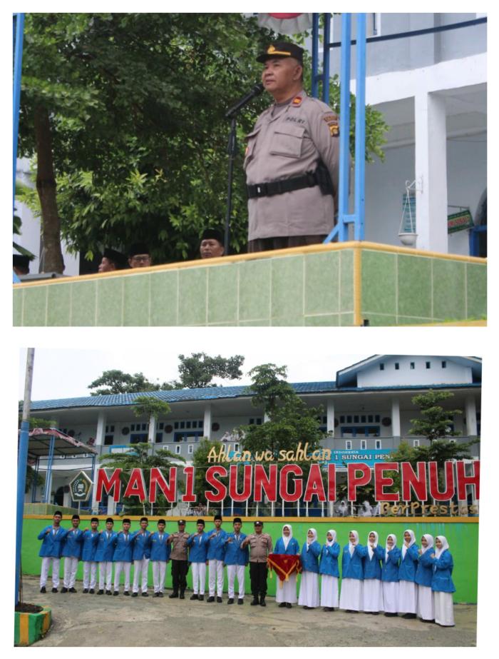  KASAT BINMAS POLRES KERINCI SEBAGAI PEMBINA UPACARA BENDERA DI MAN 1 SUNGAI PENUH