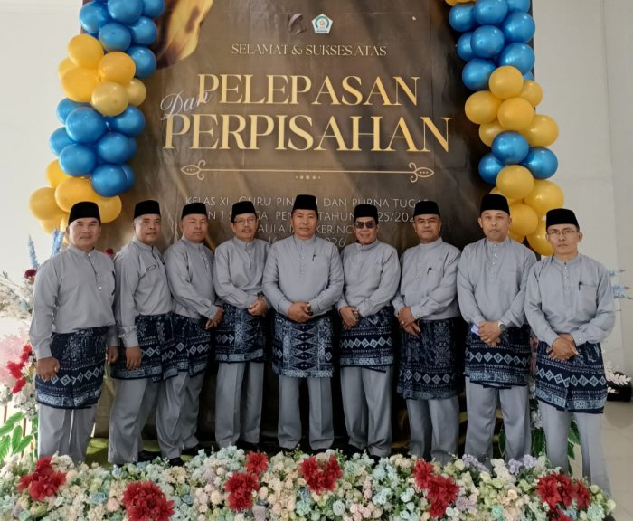 MAN 1 Sungai Penuh Gelar Pelepasan Siswa Kelas XII, Perpisahan Guru Pindah dan Purna Tugas Tahun Ajaran 2025/2026.