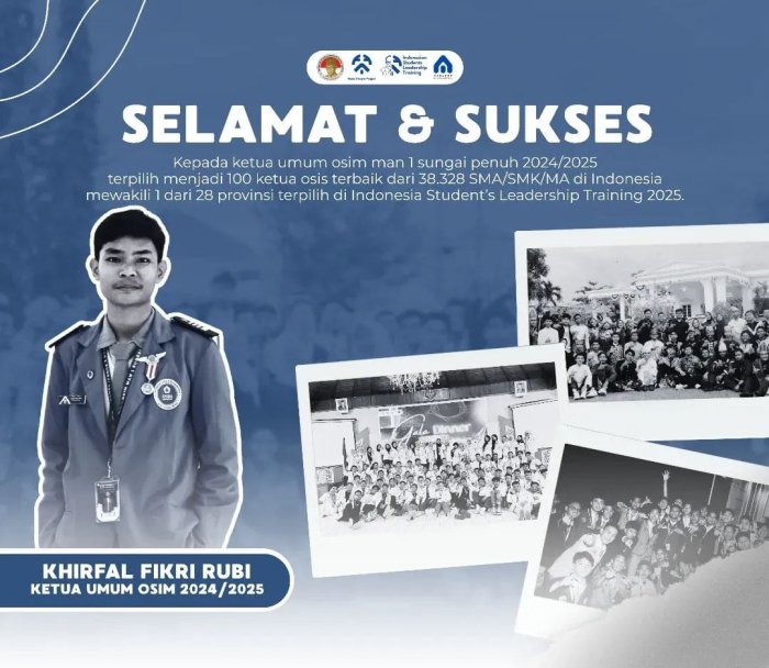 Ketua OSIM MAN 1 Sungai Penuh Terpilih sebagai Delegasi Provinsi Jambi pada Indonesian Students Leadership Training 2025