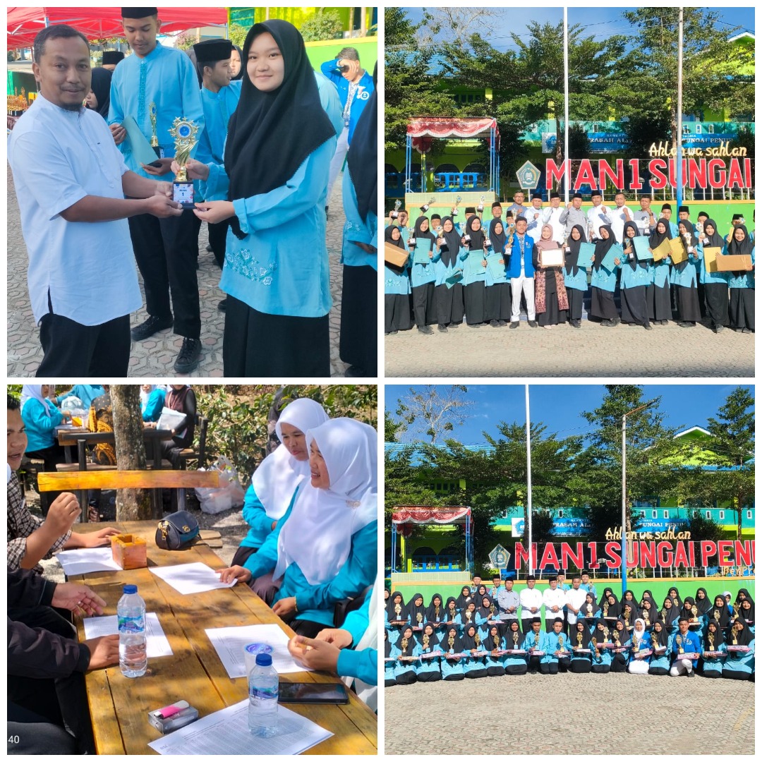 PEMBAGIAN HADIAH JUARA UMUM CLASS MEETING DAN PERINGKAT KELAS SEMESTER GENAP TP. 2024/2925 DI MAN 1 SUNGAI PENUH